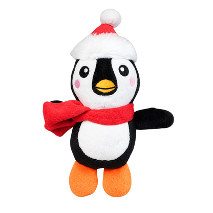 Peluche sonora pinguino natalizio 14 cm