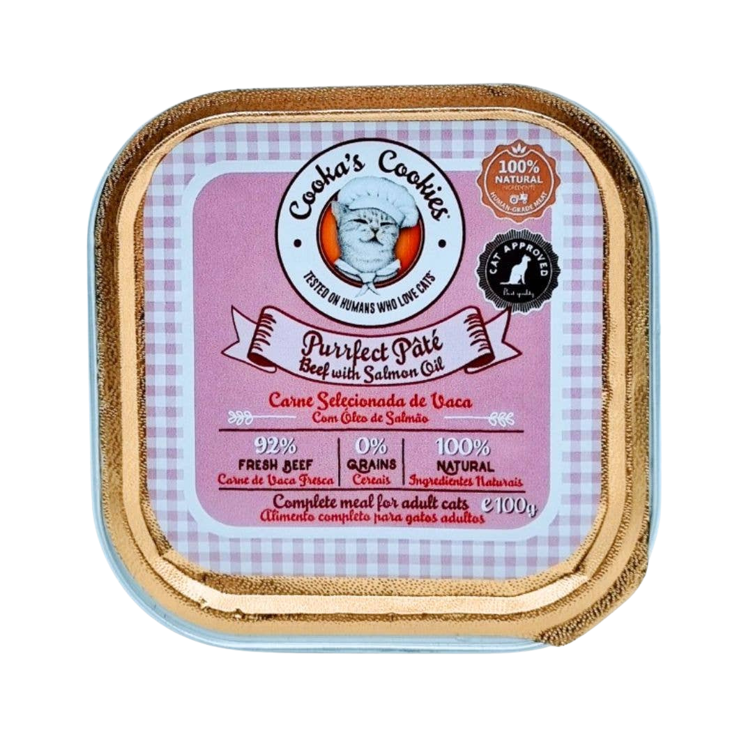 Beef pâté and salmon oil