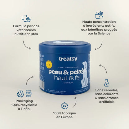 Chicken-based skin and coat supplement for dogs