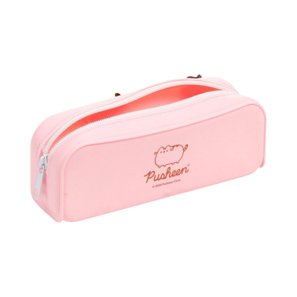Trousse Pusheen en silicone rose avec étoiles et cœurs