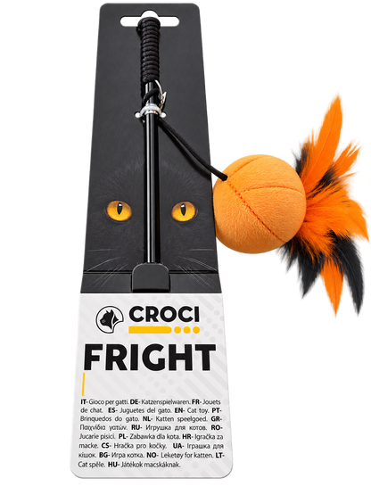 Canne à pêche Halloween citrouille pour chats