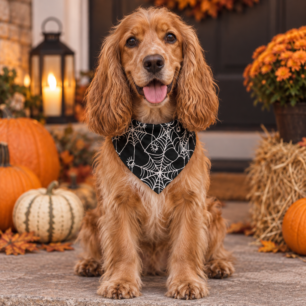 Bandana phosphorescent toiles d’araignées pour chiens