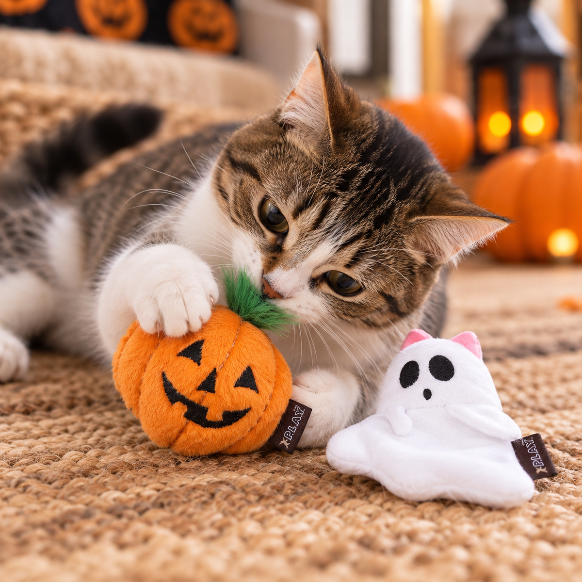 Lot de 2 jouets Halloween Boo Crew à la cataire pour chats
