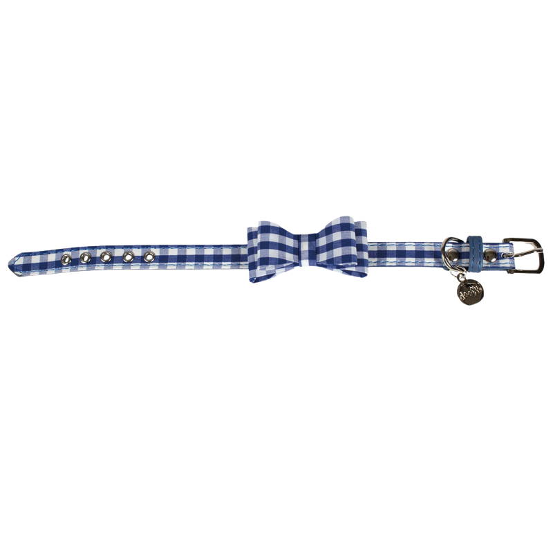 Collar Vichy con lazo para perros