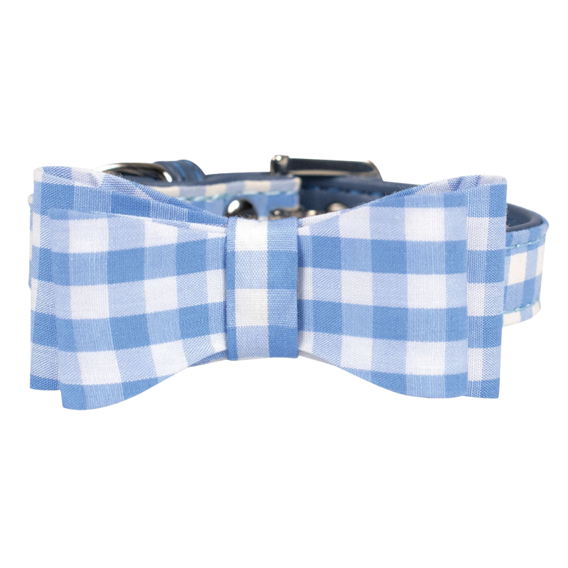 Collar Vichy con lazo para perros