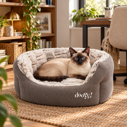 Cesta ovalada Whooly de imitación de piel para perros y gatos