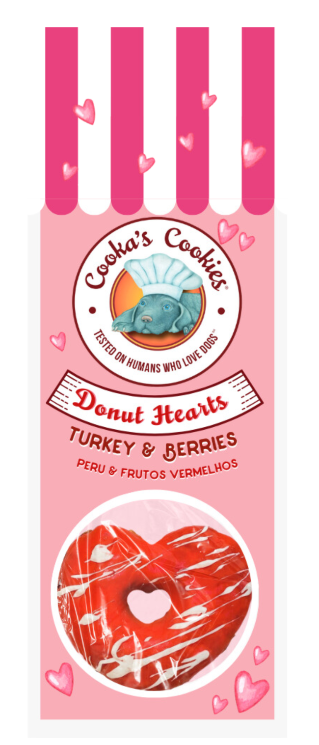 Biscuits donuts cœurs pour chiens