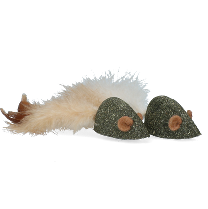 Matatabi mouse duo with feathers