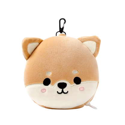 Coussin de voyage 2-en-1 Shiba Inu avec masque