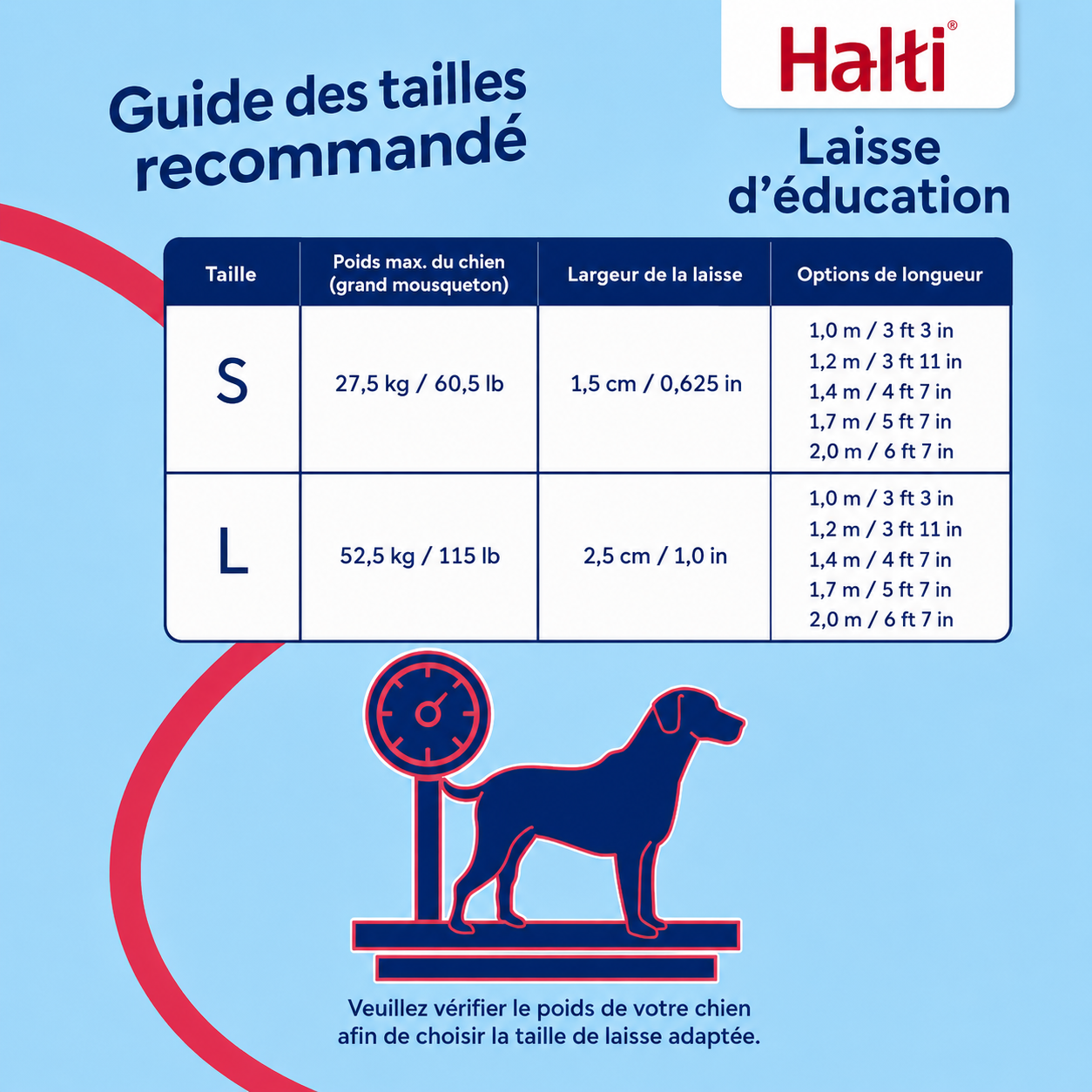Laisse d’éducation 3 positions pour chiens