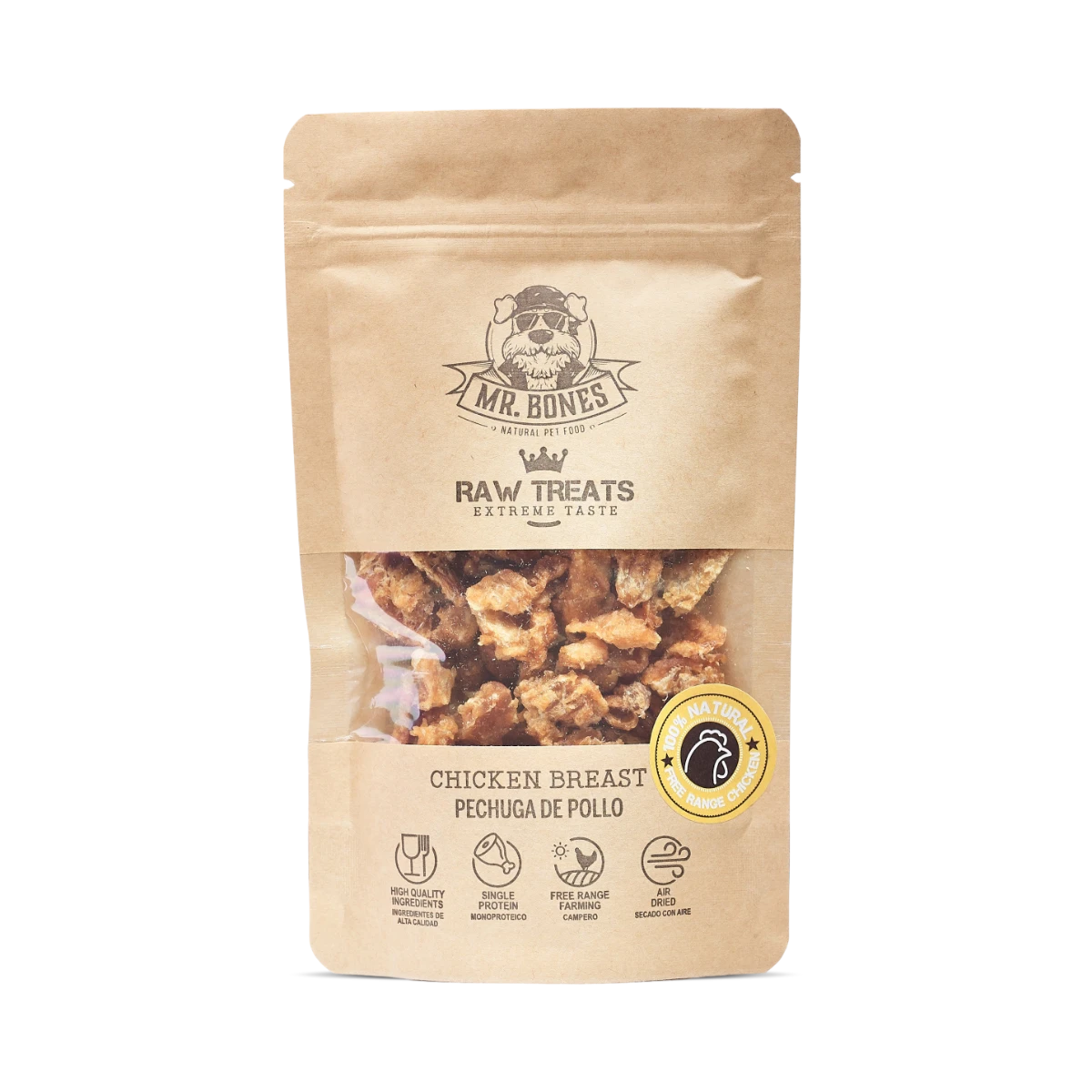 Dehydrated chicken breast bites