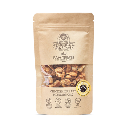 Dehydrated chicken breast bites