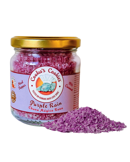 Coconut and purple sweet potato topping