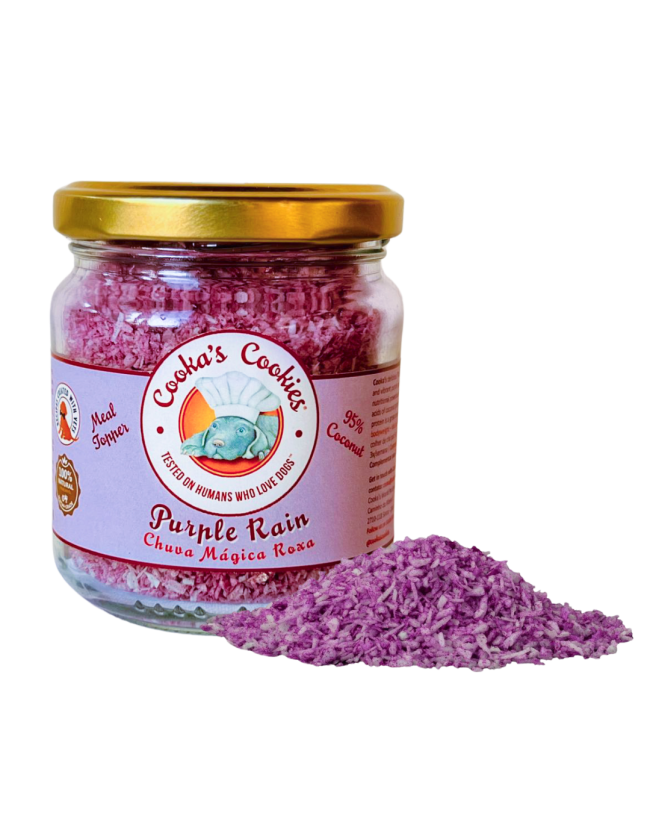 Coconut and purple sweet potato topping